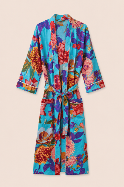 Kimono Cotone - Turchese