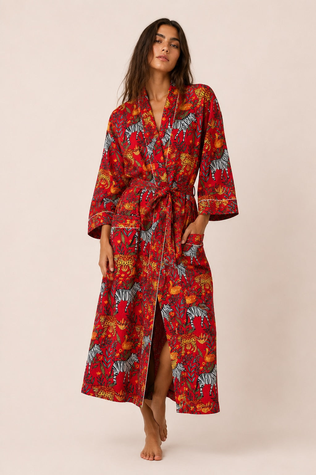 Kimono Cotone Rosso