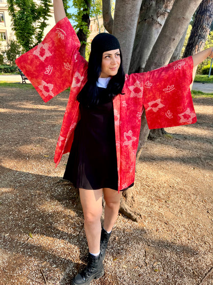 Kimono - Haori - Coral Burning