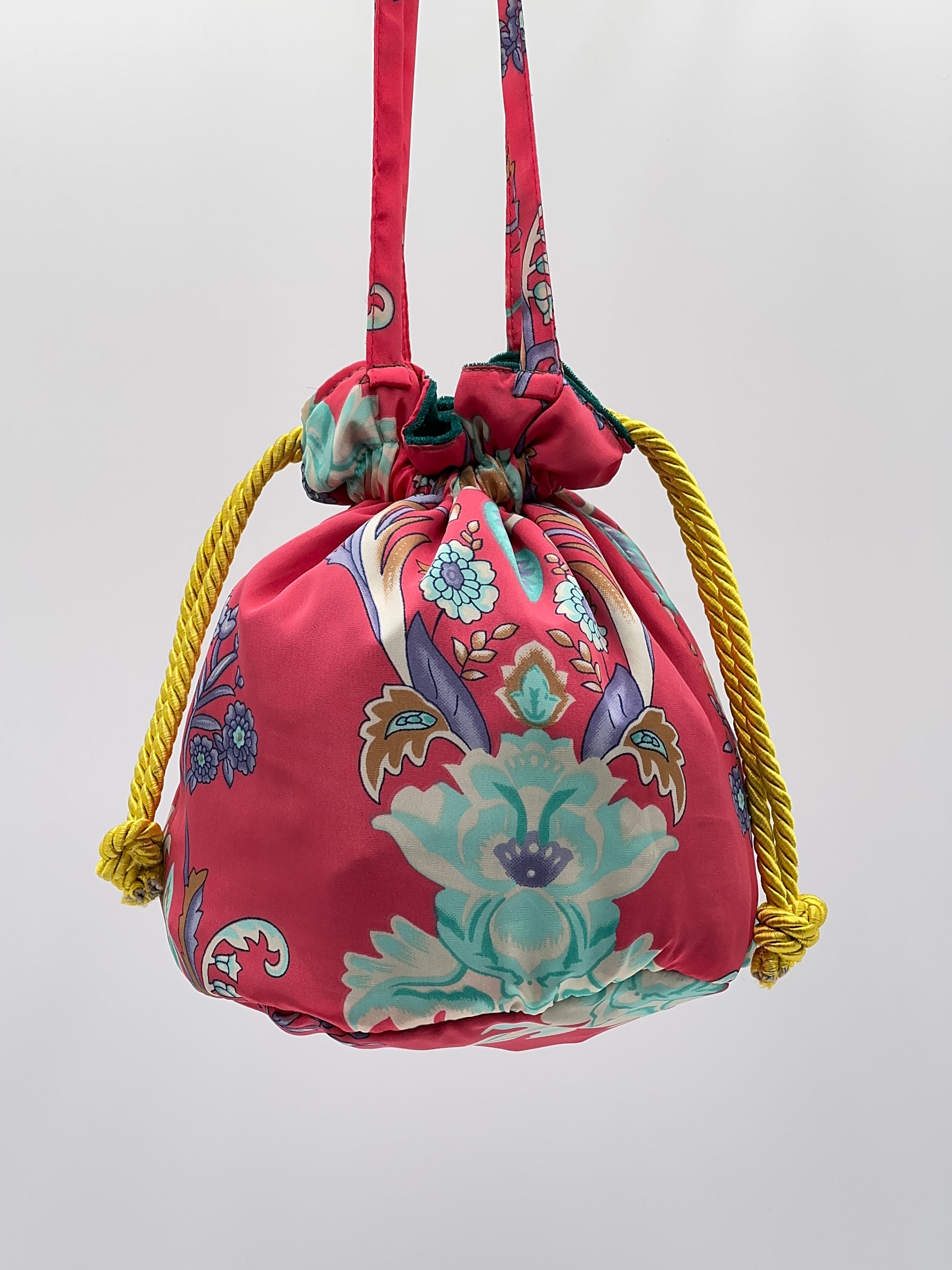 Borsetta artigianale double face in seta con manici da spalla KIMOON