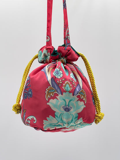 Borsetta artigianale double face in seta con manici da spalla KIMOON